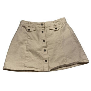 Urban Outfitters Beige Button Down Mini Skirt